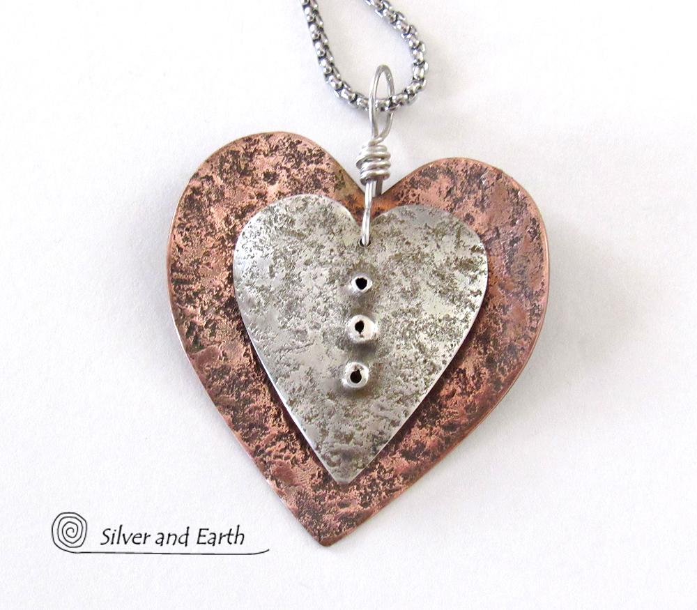 Copper and deals silver necklace